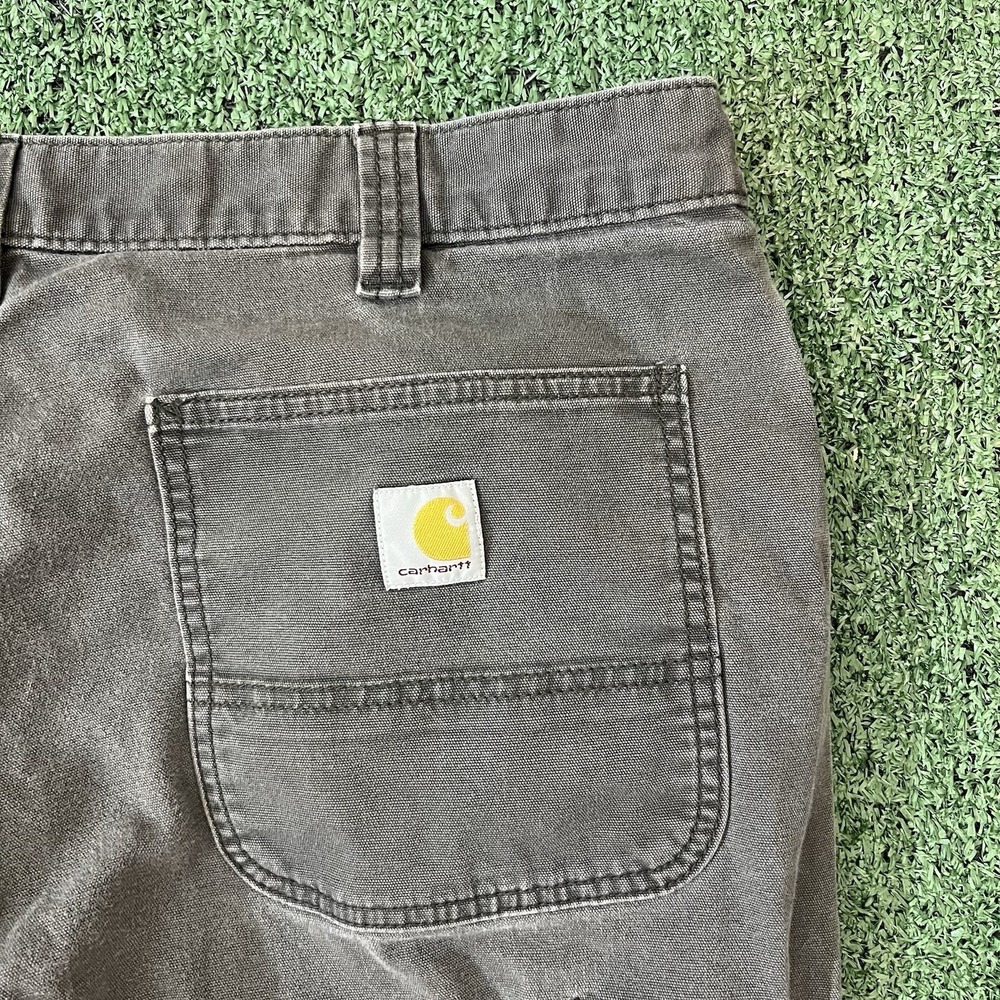 Carhartt Pants Mens 38x34 Gray Relaxed Fit Canvas Workwear Carpenter Utility - Picture 7 of 11